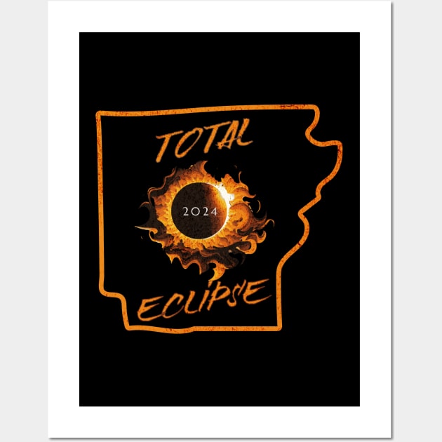 Total Eclipse 2024 Arkansas Wall Art by 5 Points Designs
